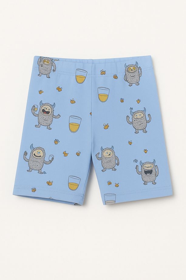 Kalın Askılı Şortlu Erkek Çocuk Pijama Takımı Eskimo Minik Canavar - 3