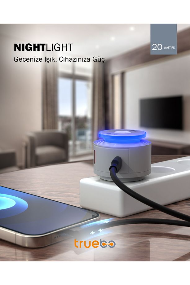 Nightlight Usb Typec Rgb Gece Lambası Adaptör - 8