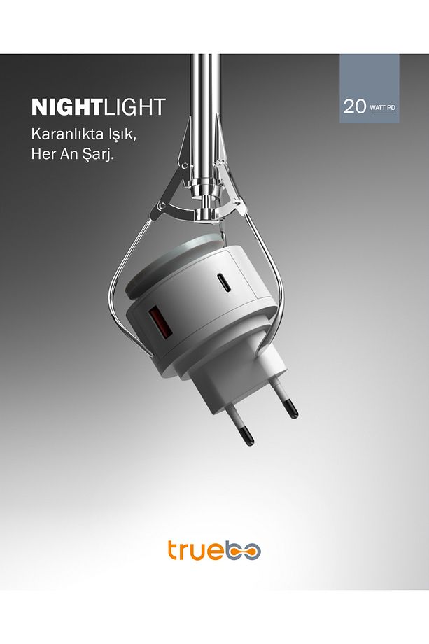 Nightlight Usb Typec Rgb Gece Lambası Adaptör - 7
