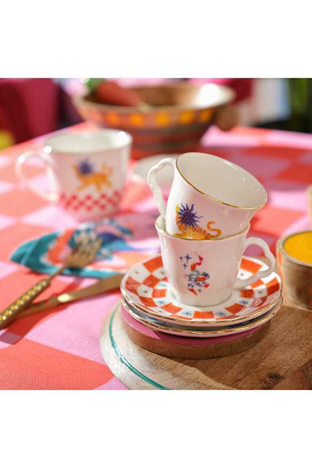 Emet Porselen Kahve Seti 80 Ml Renkli - 2