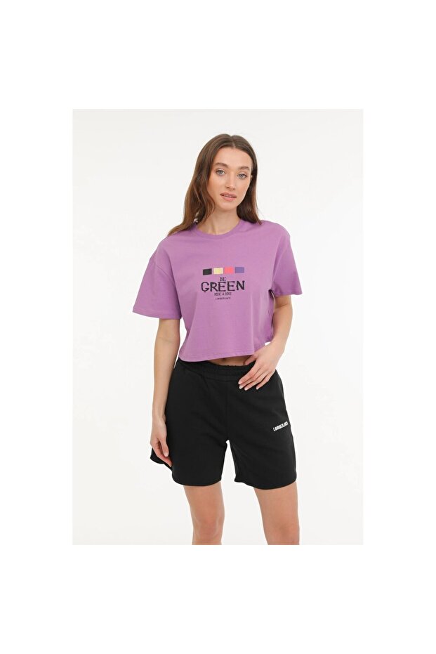 Vanilla Women's Purple Round Neck T-Shirt