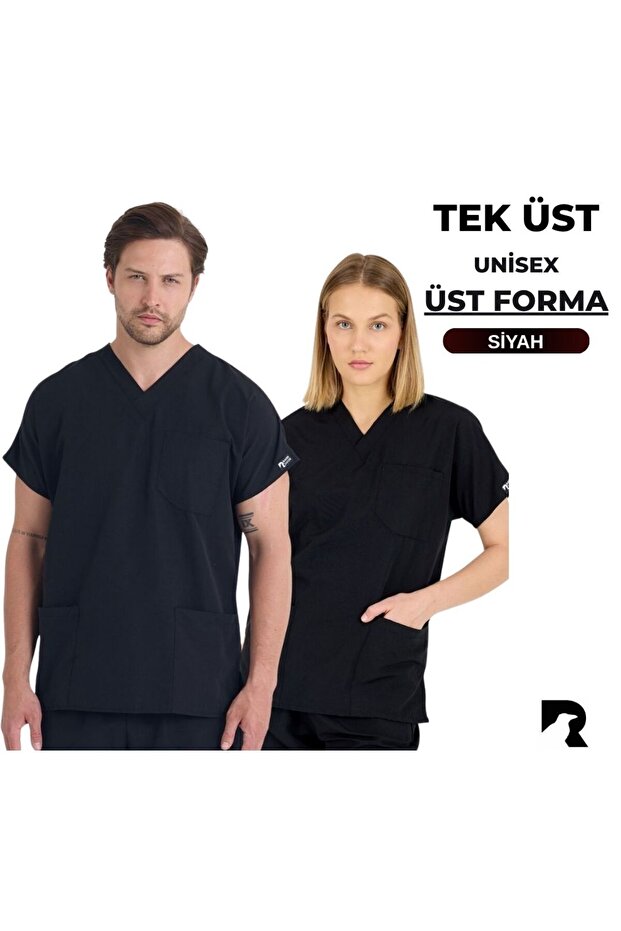 Unisex Terikoton Doctor Nurse Uniform Medical Uniform Surgical Top Thin Fabric (Top)