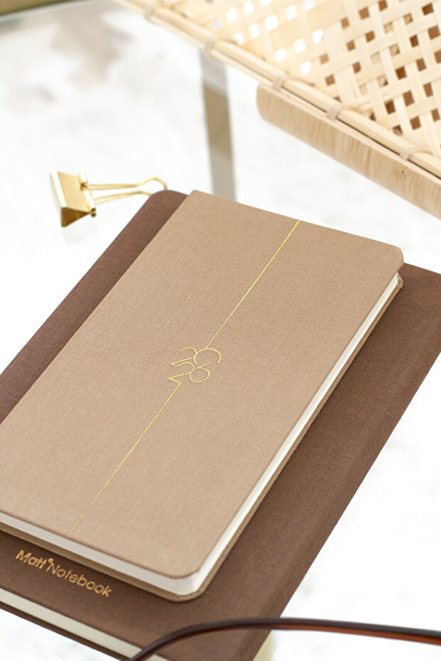 2026 Year Weekly Linen Pocket Agenda 12 Months Milky Coffee