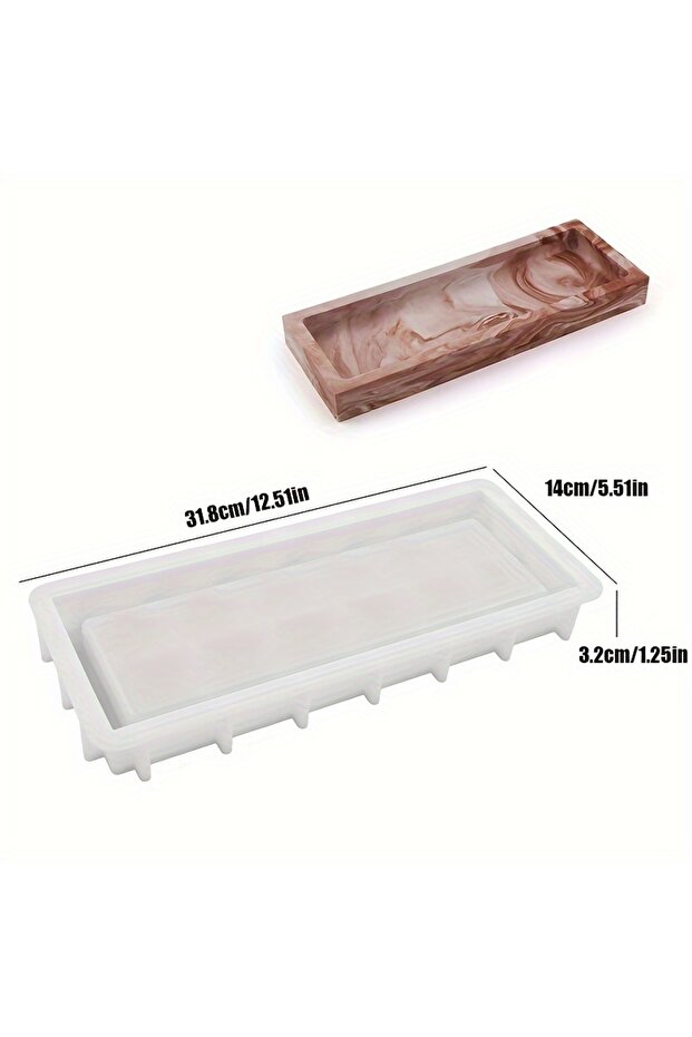 قالب L 1 قطعة صينية تخزين مستطيلة قالب سيليكون صناديق تخزين مستطيلة كبيرة في حاويات مركزة - 1