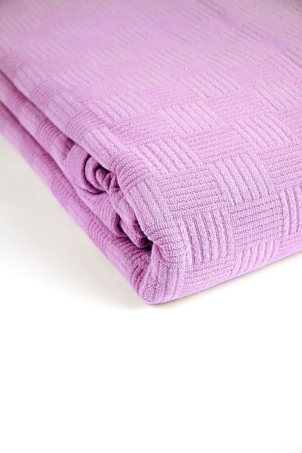 Dama Desen Pamuklu Tek Kişilik Pike Ve Yatak Örtüsü -pembe - 4
