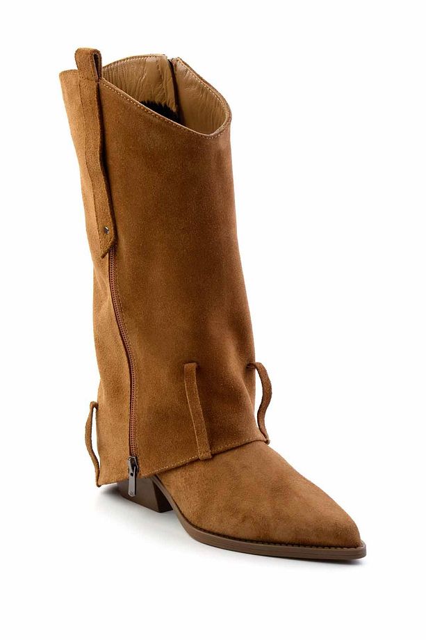 Camel Süet Hakiki Deri Kadın Bot & Bootie K02415016002 - 3