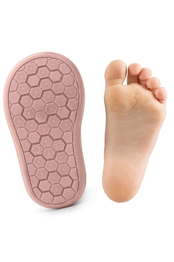 Shaun Hakiki Deri Pembe Simli Cırtlı Anatomik Bebek Sandalet Ayakkabı - 8