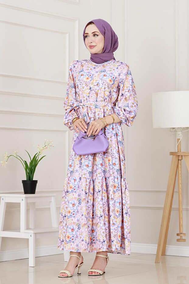Floral Beach Dress-Purple