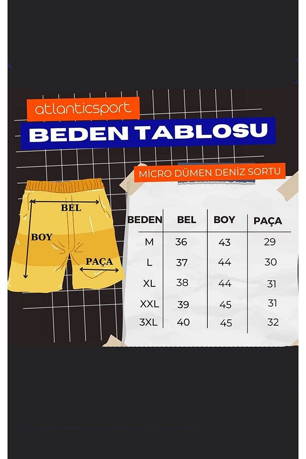Micro Dümen Nakışlı Erkek Deniz Şortu Mcr207 - 4