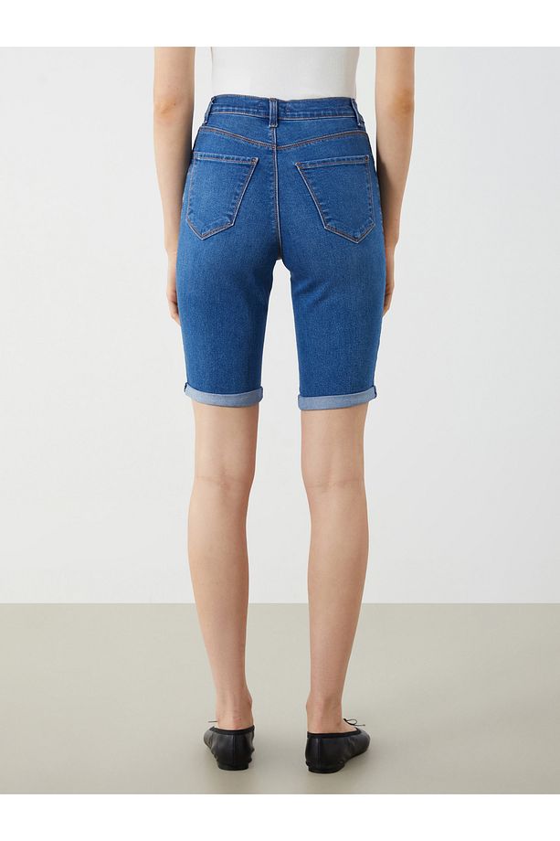 Dar Fit Kadın Jean Şort - 4