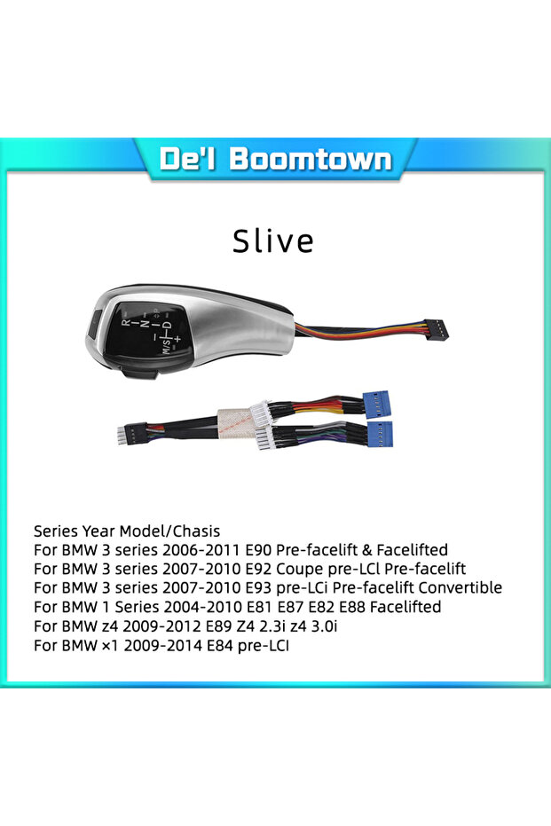 مقبض ناقل الحركة LED فضي 90-3 81-2 7-9 لسيارات BMW 1 3 5 6 Series E90 E60 E46 2D 4D E39