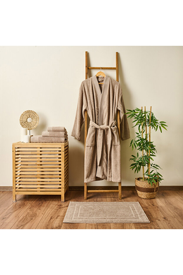 Soft Premium Unisex Bathrobe - Beige - L / XL