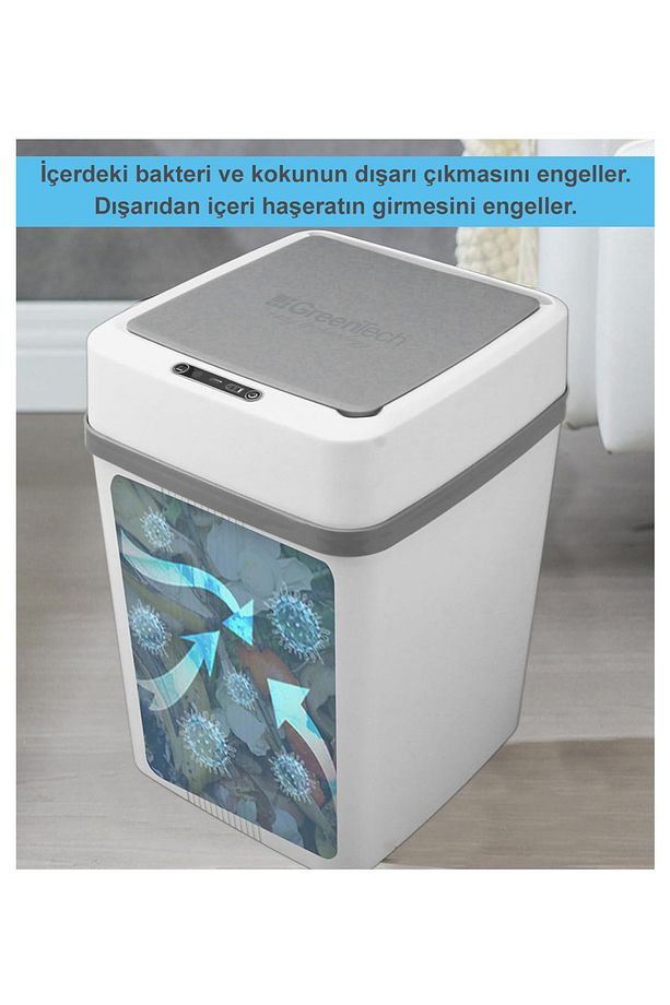 Sensörlü 12 Litre Çöp Kovası (Şarj Edilebilir Lityum Pilli) / GT-SC01 - 7