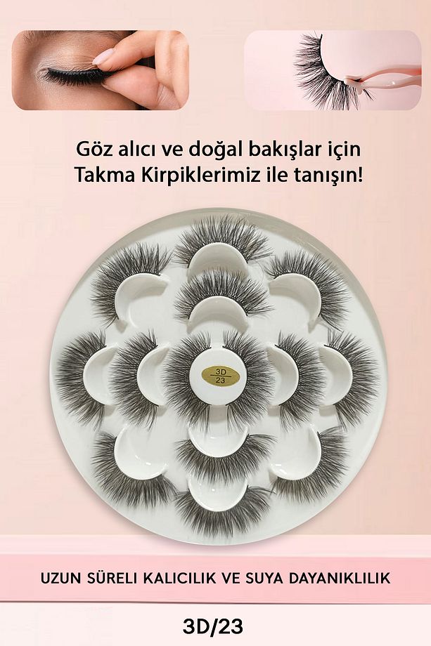 3D Etkili Tekli Takma Kirpik – Günlük ve Özel Günler İçin İdea 3D23 - 1