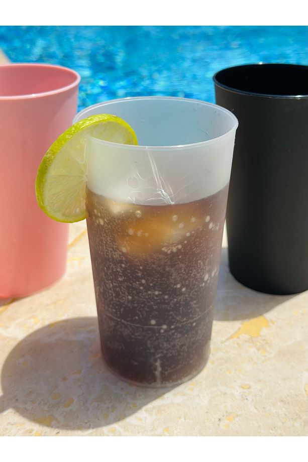 330 ml Tekrar Kullanılabilir Plastik Bardak 10’lu – Mat & Buzlu Cam Görünümlü (ŞEFFAF) - 2