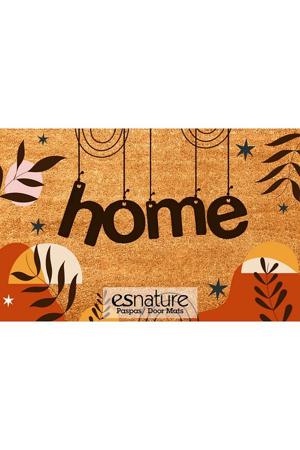 Home Bohem Temalı Dağ Ve Yaprak Desenli Kapı Önü Paspası 45x70 Cm - 3