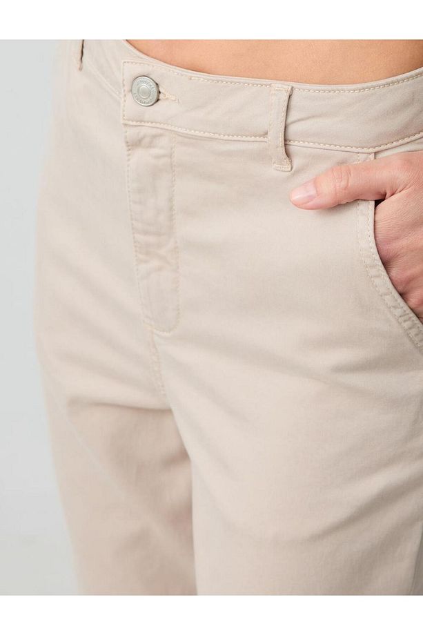 Taş Yüksek Bel Normal Paça Cepli Dokuma Pantolon - 5