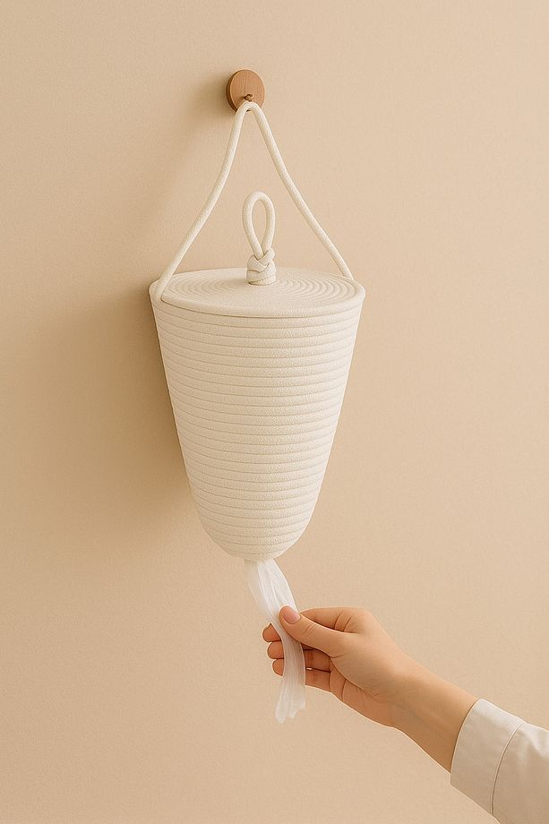 Poşetlik Dekotatif Kapaklı Poşet Düzenleyici Organizer 30x20 Cm - 1