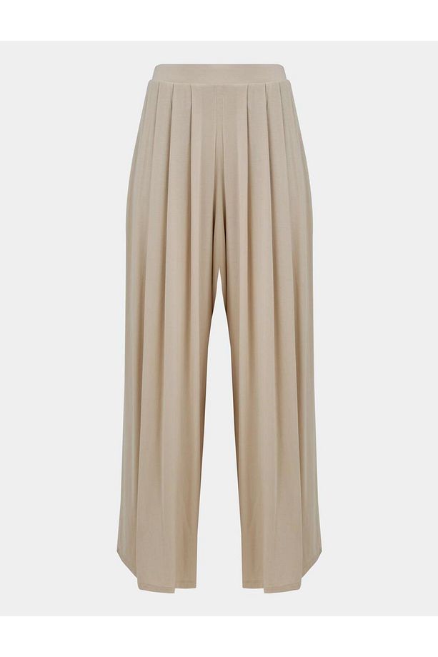 Açık Bej Loose  Örme Pantolon - 7