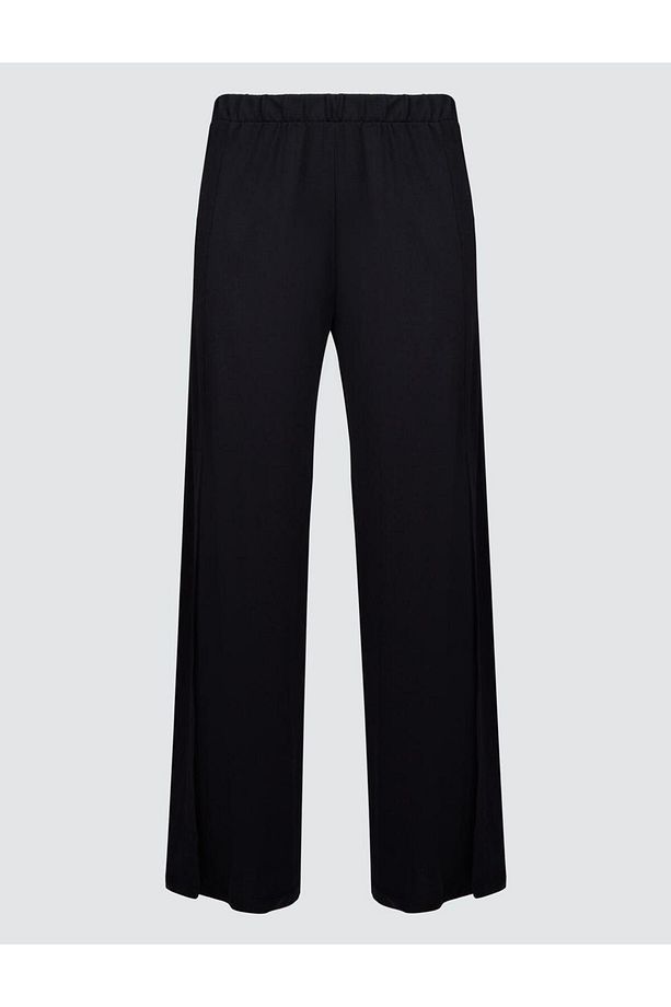 Siyah Loose  Örme Pantolon - 7