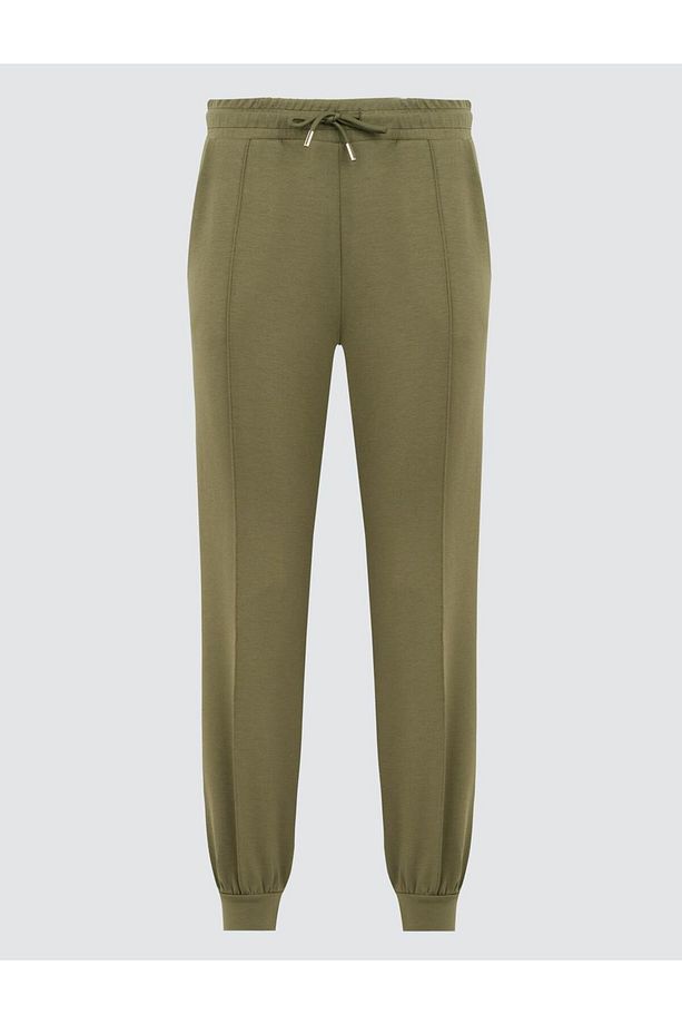 Haki Yüksek Bel Dar Paça Cepli Jogger Pantolon - 7