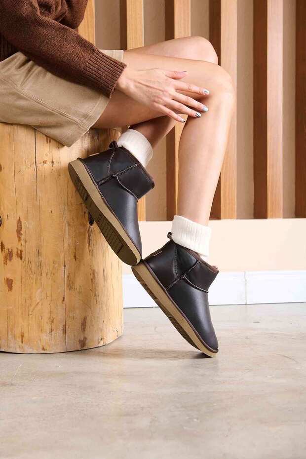 Hakiki Deri Kadın Mini Bot 191131 - 7