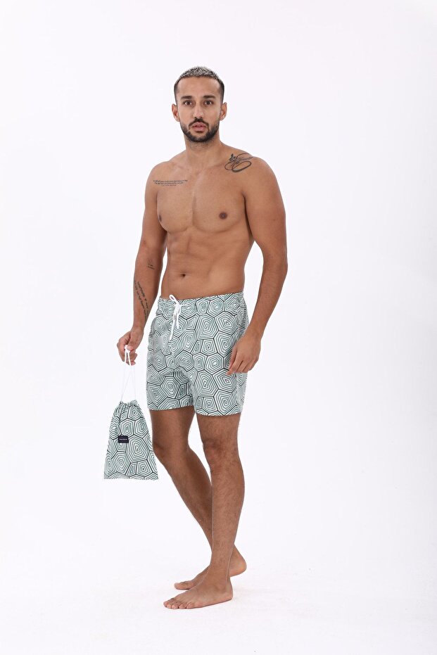 Bel Lastikli İstanbul Deniz Şortu - 1