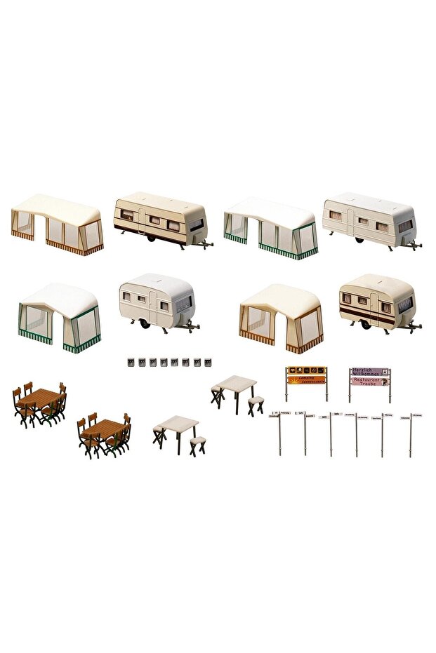 1:87 Ho Kamp Karavan Set Maket -130503 - 2