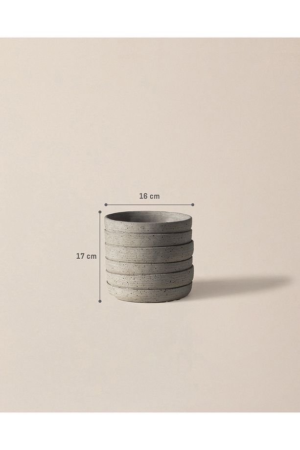 Ella Saksı - Soft Gri - 17 cm - 5