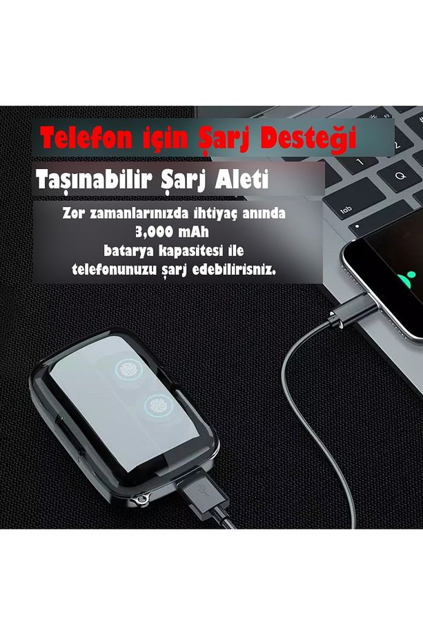 J-tech M10 Powerbanklı Su Geçirmez Earbuds Kulak Içi Tws Bluetooth Kulaklık Bt Wireless V5.1 - 3