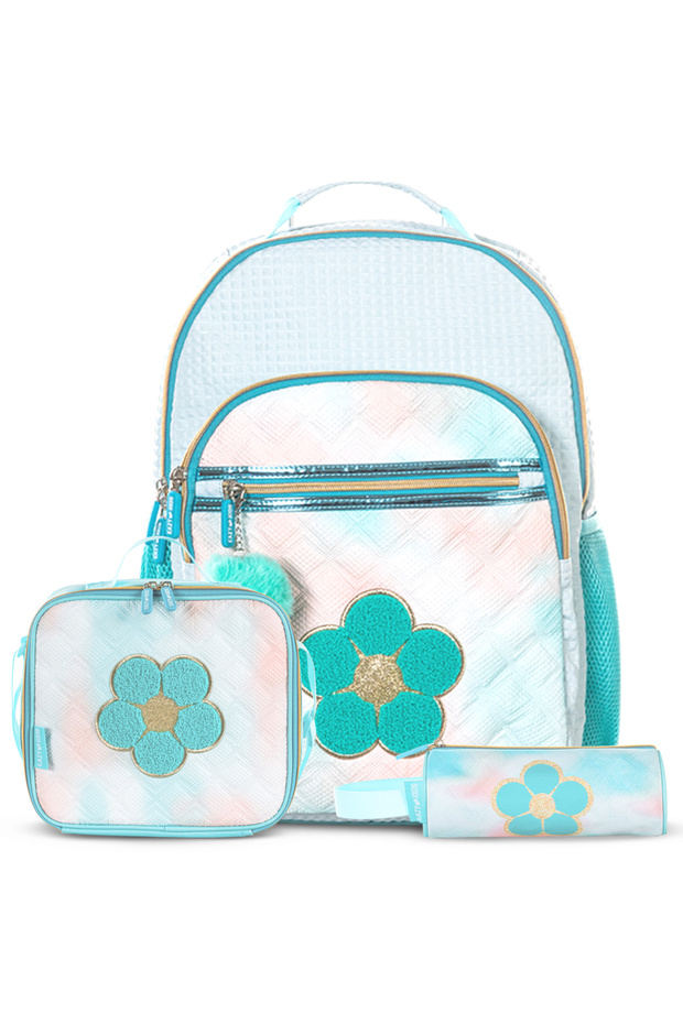 18" Set of 3 Backpack w/ Lunch Bag and Pencil Case - Flora Green