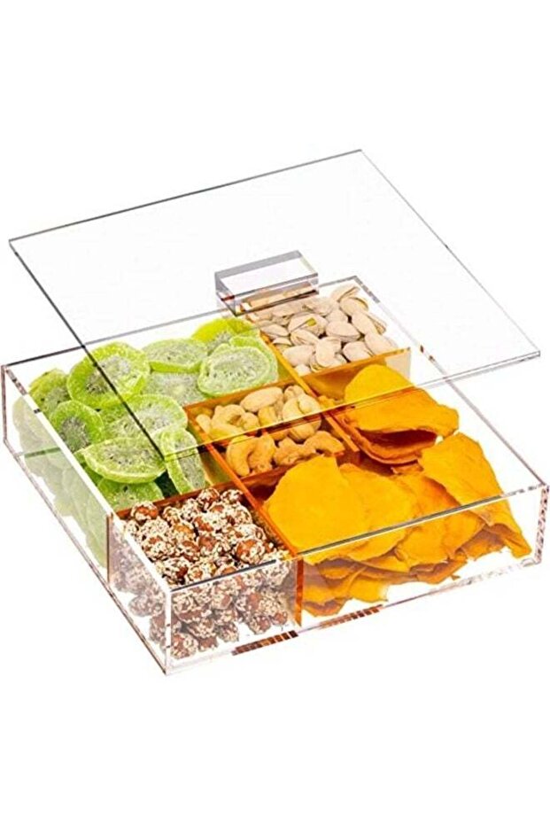 صينية تقديم الوجبات الخفيفة مع غطاء - مجموعة صواني تقديم المقبلات المقسمة - 7