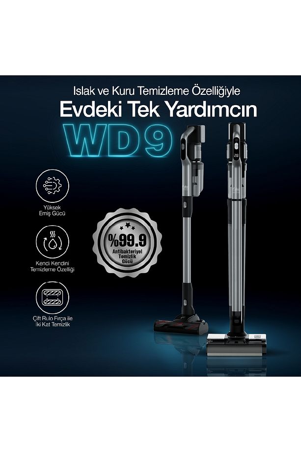 WD 9 Pure Clean 3 IN 1 Islak Kuru Dikey Şarjlı Süpürge - 1