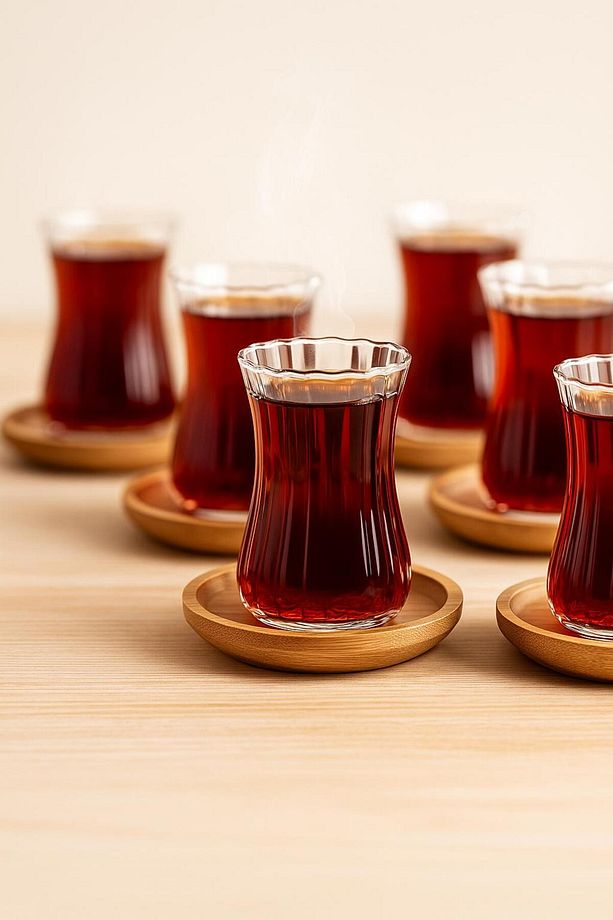 6 Adet Borosilikat Çay Bardağı, Isıya Dayanıklı Sunum Bardağı (225 ml) Ehlikeyf - 1
