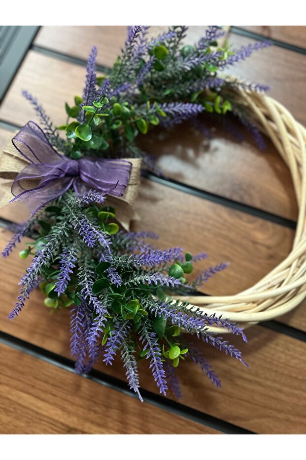 Lavantalı Kapı Süsü Lavantalı Çelenk Ev Hediyesi - 4
