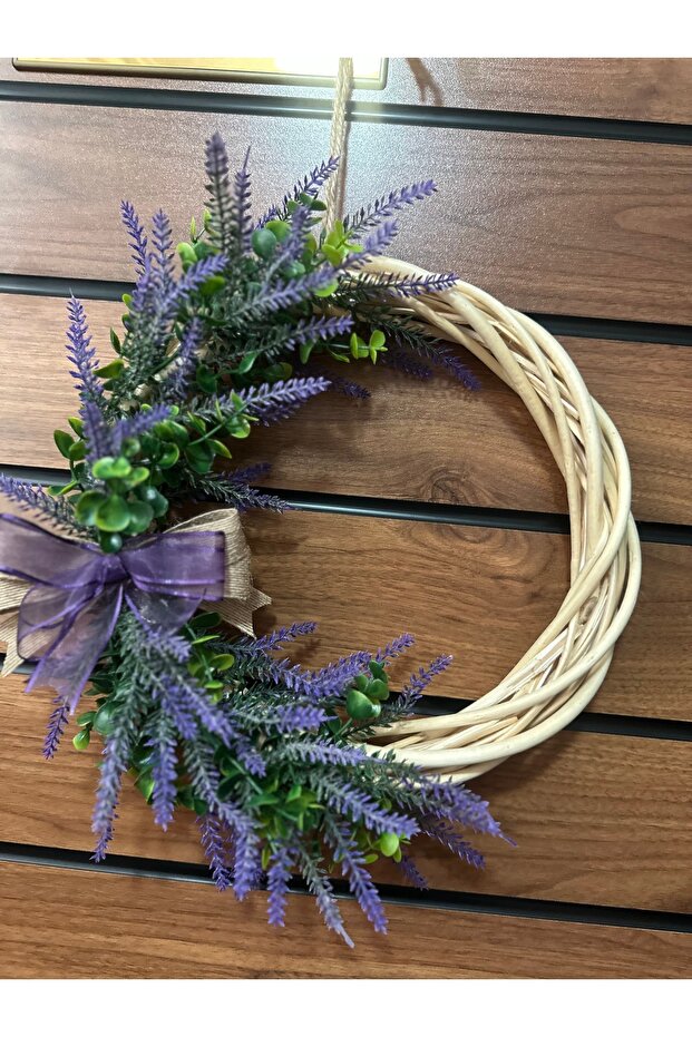 Lavantalı Kapı Süsü Lavantalı Çelenk Ev Hediyesi - 5