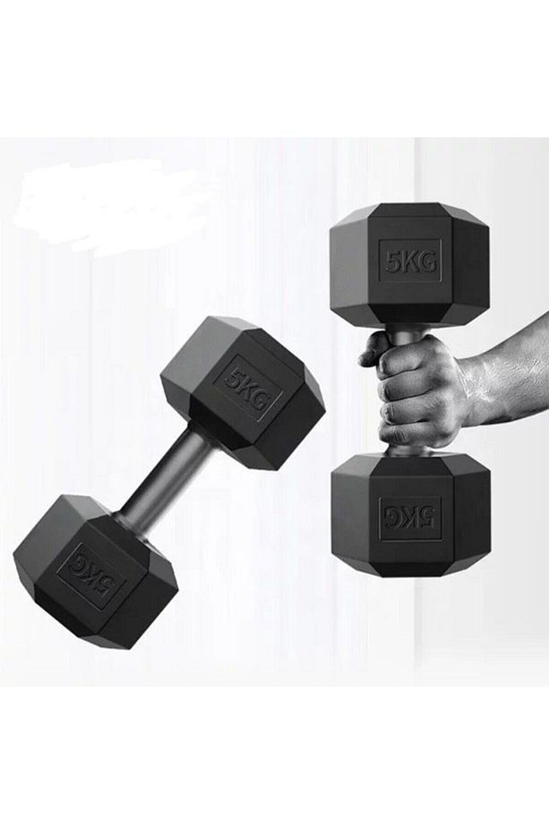 Plastik Köşeli Dambıl Set - Dumbbell Set 2x1 Kg - 4