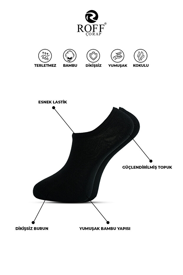 Roff Kadın Bamboo Sneaker Çorap - 2