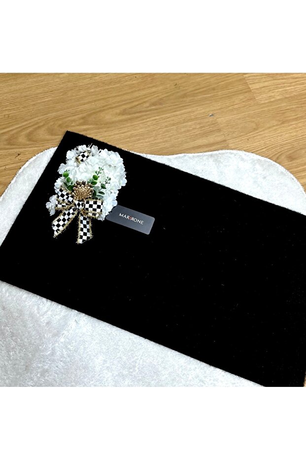 Siyah Çiçekli Paspas 70*40 paspas - 1