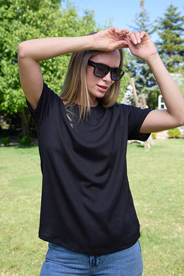 Basic Bürümcük Kumaş Tişört - 2