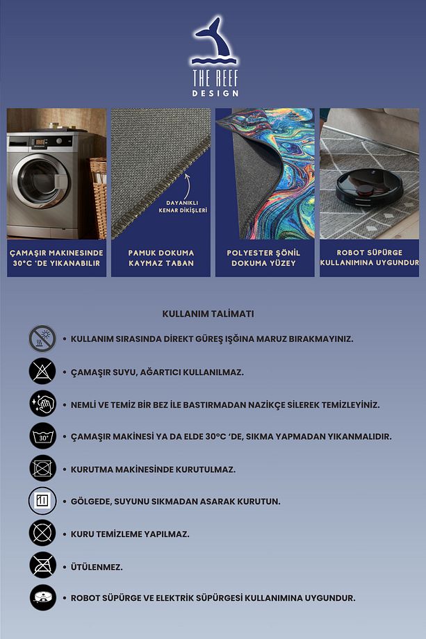 Palmiye Yapraklı Yeşil Desen Dijital Baskılı Dokuma Kaymaz Taban Yıkanabilir Pati Dostu Salon Halısı - 6