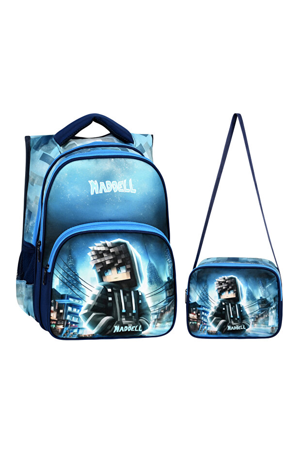 حقيبة مدرسية ابتدائية بنمط المجرة - مع حقيبة غداء - 2