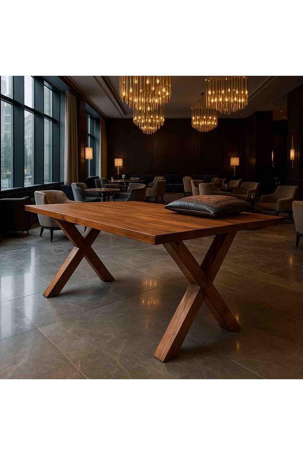 Aras Lüx Ahşap Kütük Masa 100 Teak - 1