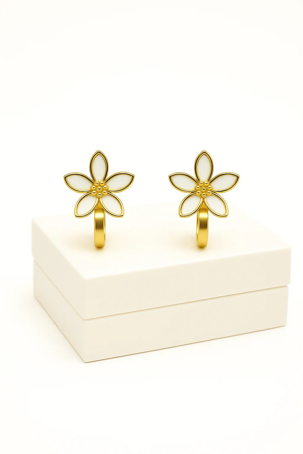 Non Pierced Earrings Earrings for Non Pierced Ears Flower Design Non Pierced Earrings