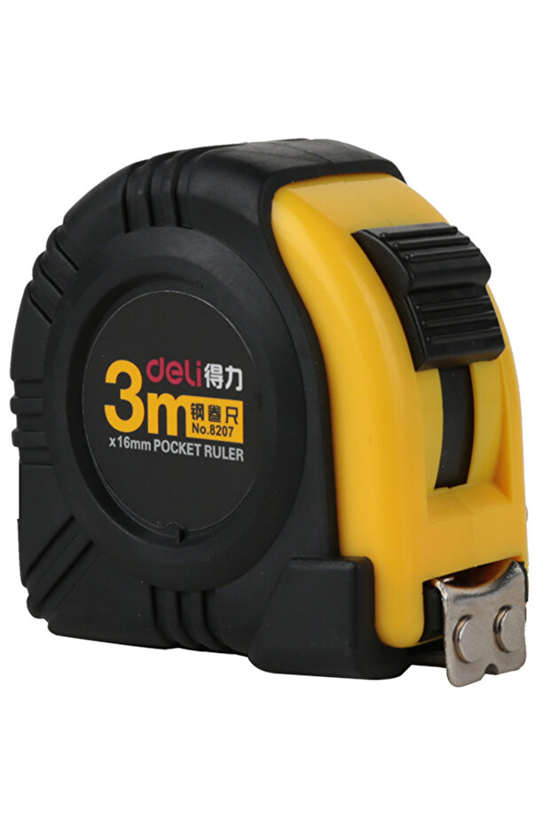 8207 Steel Measuring Tape, 3m × 16mm, Yellow – For Office & Home Measurements