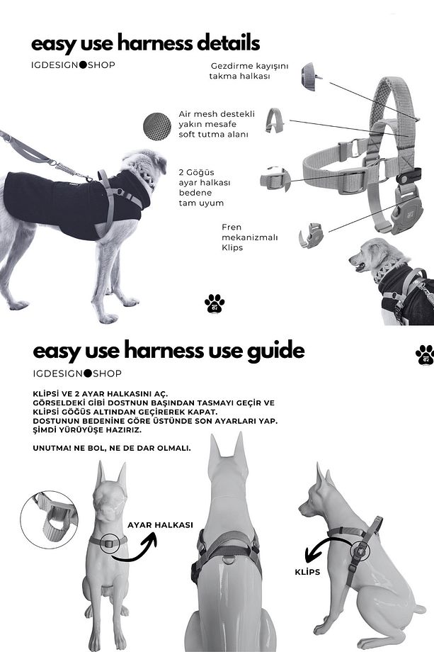 Easy Use - Kolay Giydirilebilir Göğüs Tasması - 4