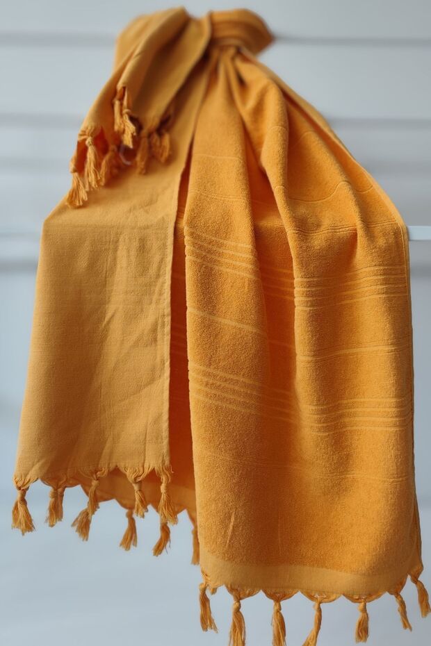100% Cotton Pool & Beach Towel - Towel Peshtemal 90X170Cm - Apricot