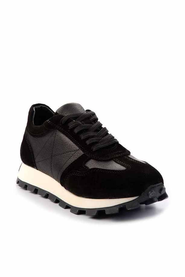 Siyah Siyah Süet Hakiki Deri Erkek Sneaker E01585731902 - 3