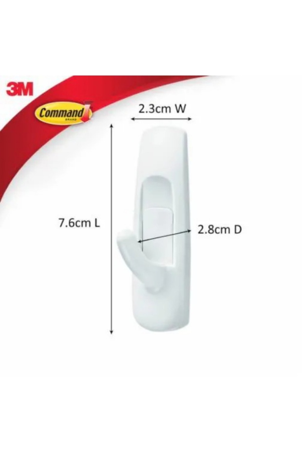 Command Medium Hooks 17001, 3 Lbs Capacity, 2 Hooks & 4 Strips – White, Damage-free - 3