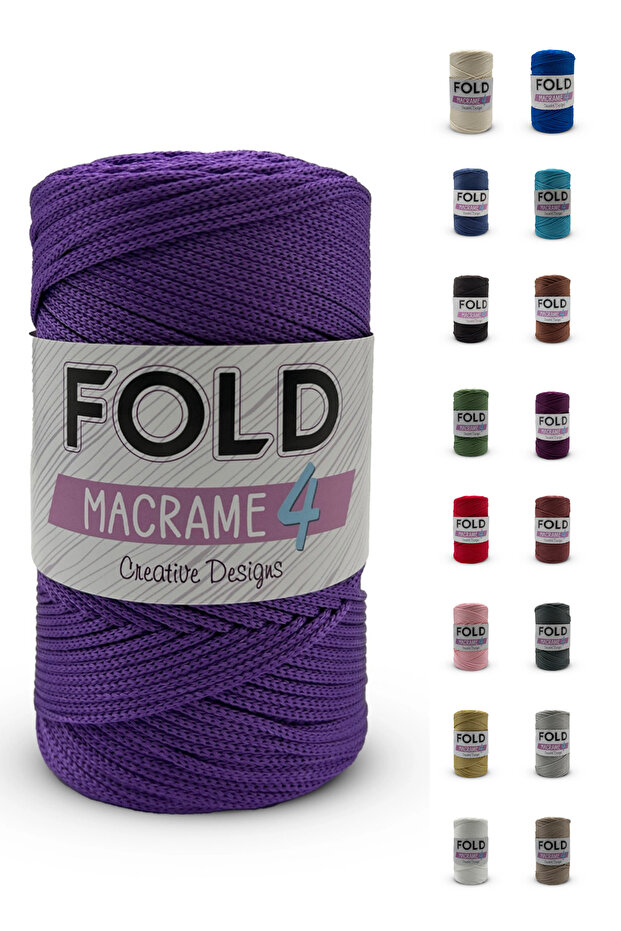 Macrame Yarn No:4 - 141 Purple Polyester Macrame Thread 2 mm - 200 Gr -230 m Supla Rope Bag Thread
